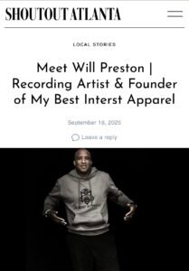 Will Preston wearing the Mist Grey Afterhours hoodie from My Best Interest Apparel