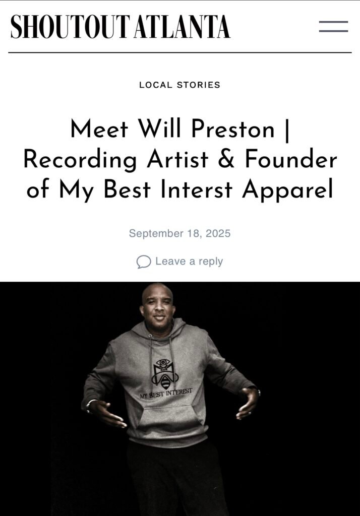 Will Preston wearing the Mist Grey Afterhours hoodie from My Best Interest Apparel