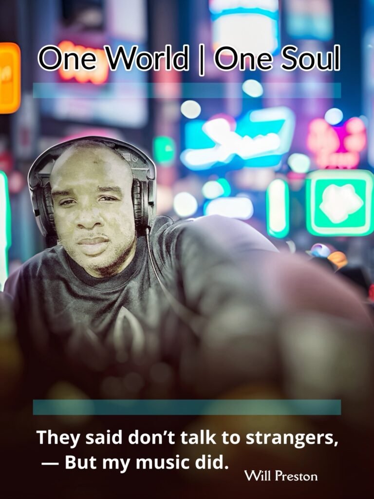 Will Preston – One World One Soul blog cover image with blurred cityscape background